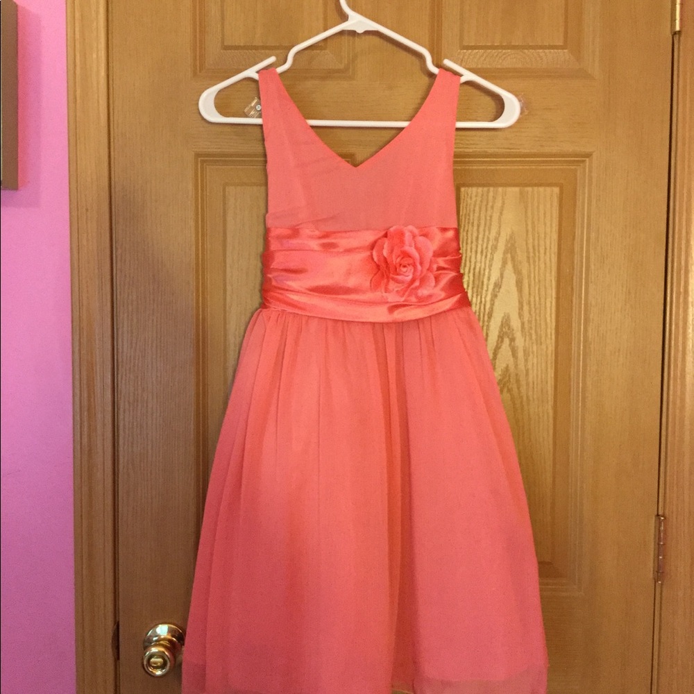 My Best Kid Coral Flower Girl Dress